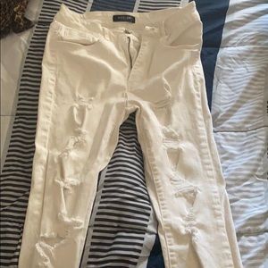 White ripped jeans